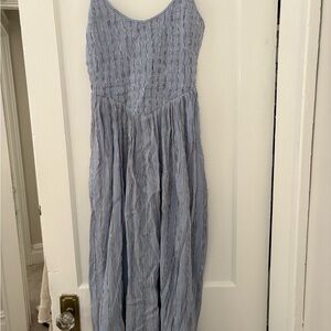 Aerie Light Blue Textured Maxi Dress